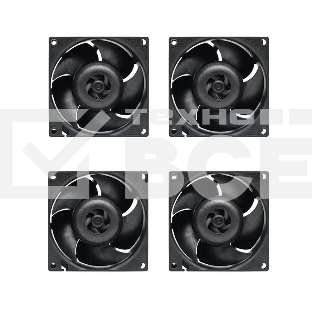 Комплект вентиляторов для корпуса Arctic S8038-10K (4 Pack) черный, 80 мм, 10000 об/мин, 4 pin