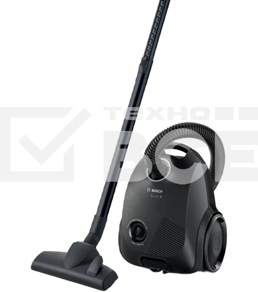 Пылесос Bosch BGBS2LB1 чёрный, 600 Вт, уборка сухая, пылесборник мешок, 3.5 л