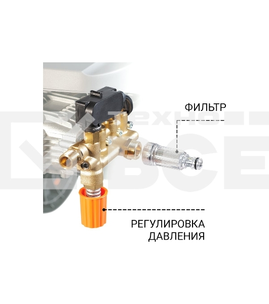 Мойка высокого давления Bort KEX-2800 2500 Вт, максимальное давление 125 бар, рабочее давление 105 бар, 12 л/мин, 23 кг, набор аксессуаров 10шт