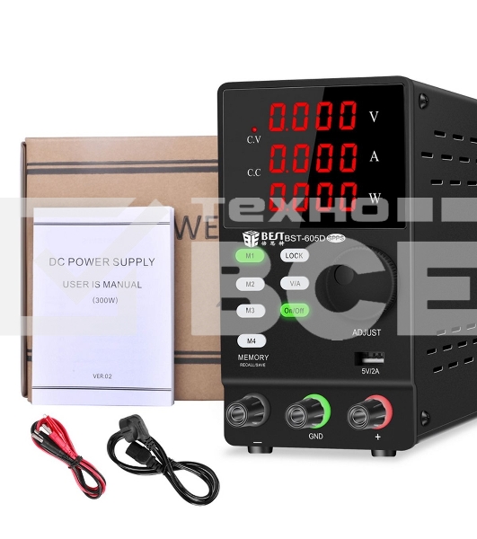 Лабораторный источник питания BESTOOL BST-605D 60В, 5А, цифровой дисплей, 1 канал