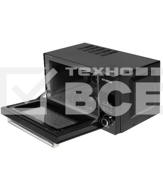 Микроволновая печь Hyundai HYM-D2073 черный, 23 л, 800 Вт, переключатели - кнопки, поворотный механизм