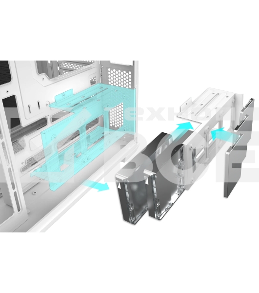 Корпус без блока питания Raijintek ATREUS BT7, Midi-Tower, TG, 7x120мм ARGB, 2xUSB-A 3.0 + 1xUSB Type-C , E-ATX, ATX, mATX, mITX White