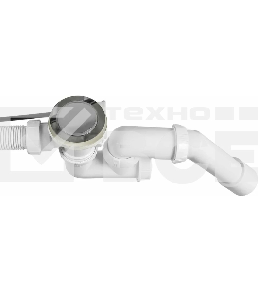 Слив-перелив полуавтомат c регулир. сиф, внеш. кабелвентиль латунь хром, клапан нерж.ст., L700мм и труб