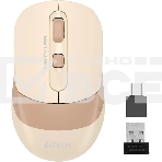 Мышь беспроводная A4Tech Fstyler FG10CS Air бежевый/коричневый оптическая (2000dpi) silent беспроводная USB для ноутбука (4but), фото2