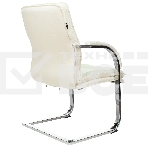 Кресло офисное Бюрократ T-9927SL-LOW-V слоновая кость, кожа, низк.спин. полозья, металл хром, фото5