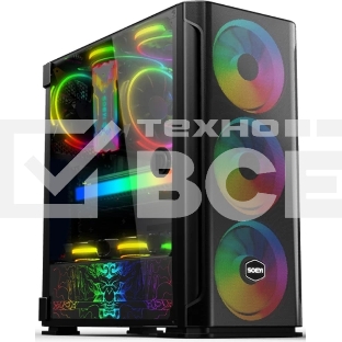 Компьютерный корпус SOEYI 'AX1-B10 SOEYI ATX case with черный coating front panel with flat small mesh, without'