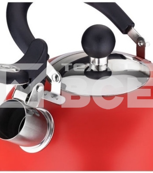 Чайник для плиты HITT H01023/1 Rondo Plus 2,5 л со св., капсул. дно, красный Л6115