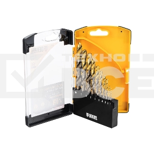 Набор сверл по металлу Denzel 1-10 мм, Р6М5К8-TiN, Golden Tip, 10 шт 723005