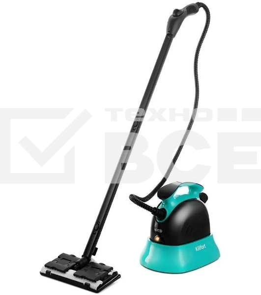 Пароочиститель напольный Kitfort КТ-9102-3 черный/бирюзовый