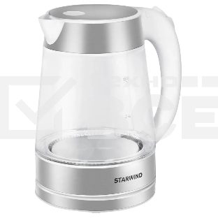 Чайник электрический Starwind SKG2011 1.7л. 2200Вт белый/серебристый (корпус: стекло)