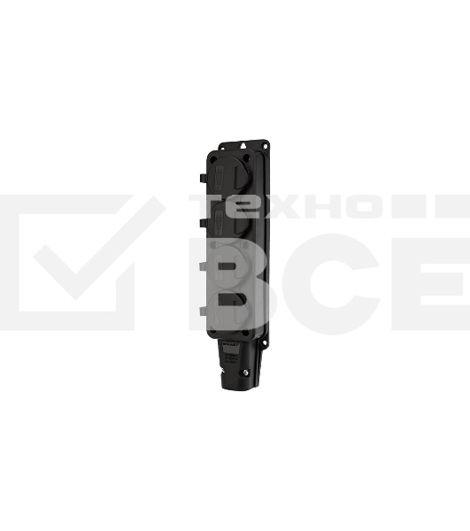 Розетка штепсельная Rexant четырехместная, влагозащищенная, с/з, 16 А, IP54, каучук