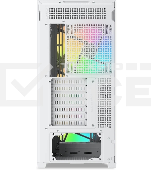 Компьютерный корпус без блока питания SAMA Z60 белый, Midi-Tower, TG, 4x140мм ARGb, 2xUSB 3.0 + 1xUSB 3.1 Type-C, E-ATX, ATX, mATX, mITX белый