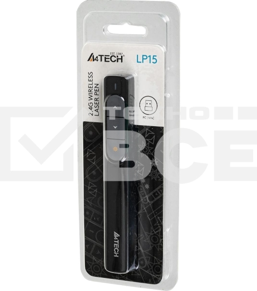 Презентер беспроводной A4Tech LP15 черный, радиоканал, USB, кнопки - 3