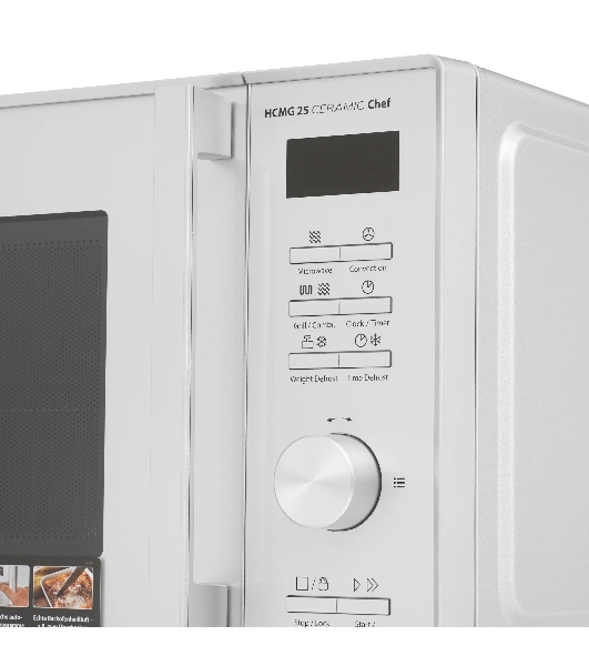 Микроволновая печь CASO HCMG 25 Ceramic Chef серый/черный, 25 л, 900 Вт, переключатели - кнопки