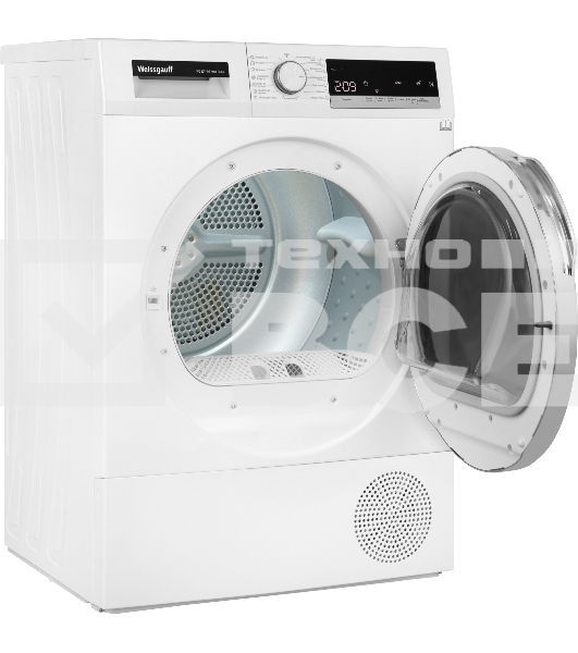 Сушильная машина Weissgauff WD 5297 DS Heat Pump белый, 7 кг, сушка - тепловой насос, программ - 15, 59.6 x 84.5 x 52.5 см
