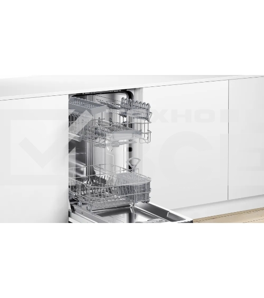 Встраиваемая посудомоечная машина Bosch SPV2IKX54Q, 45 см, 9 комплектов, 5 программ, 2 корзины, электронное управление, дисплей, HygienePlus, VarioSpeed Plus, конденсационная сушка, энергоэффективность А+, уровень шума 48 дБ, цвет белый