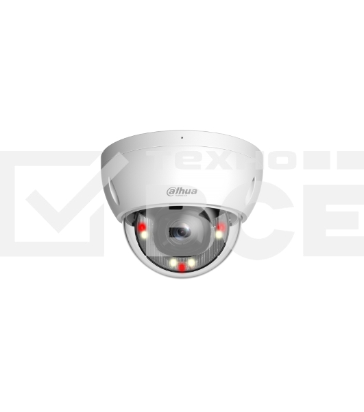 Уличная купольная IP-видеокамера DAHUA DH-IPC-HDBW2449EP-S-IL-0360B Smart Dual Light с ИИ 4Мп, 1/2.9” CMOS, объектив 3.6мм, видеоаналитика, ИК до 30м, LED до 30м, IP67, корпус: металл