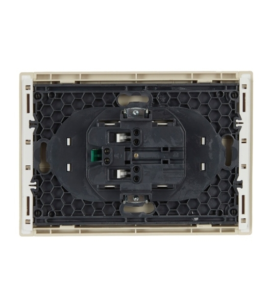 Розетка IEK FORTE&PIANO FP423 2-местная с заземлением с защитными шторками безвинтовое крепление 16А ваниль