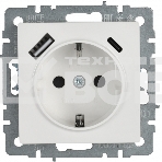 Розетка 1-местная IEK BRITE РЮш11-1-БрБ (BR-R14-16-U22-018-K01) с заземлением, с защитными шторками, 16А, с USB A+C 18 Вт, белый, фото6