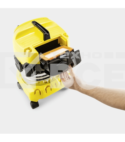 Строительный пылесос Karcher WD 4 S V-20/5/22 (1.628-260.0) желтый, 240/1000 Вт, уборка сухая/сбор воды, пылесборник мешок/контейнер, 20 л