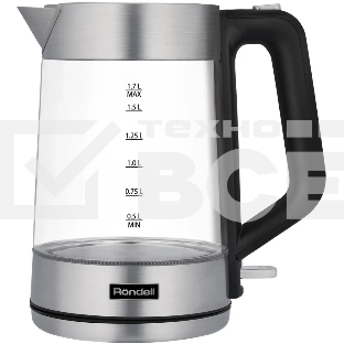 Чайник электрический Rondell RDE-1008 1.7л. 2200Вт прозрачный корпус: стекло