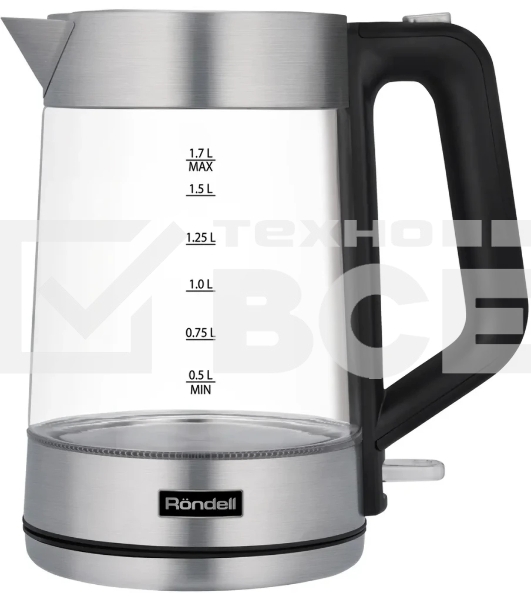 Чайник электрический Rondell RDE-1008 1.7л. 2200Вт прозрачный корпус: стекло