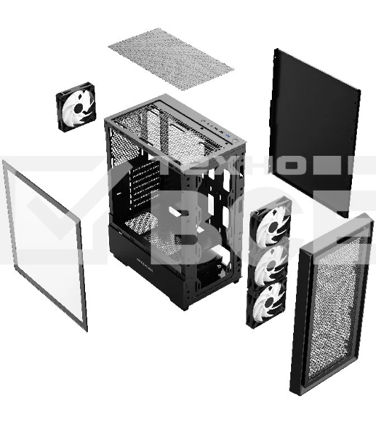 Компьютерный корпус Powercase Mistral AY4B ARGb, Tempered Glass, 4x 120мм ARGb Fans, черный, ATX (CMAYB-A4)