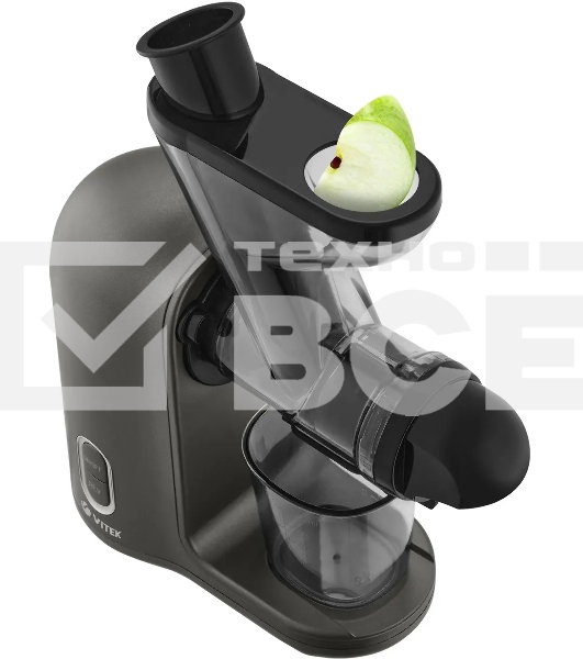 Соковыжималка шнековая Vitek VT-3715 300Вт рез.сок.:280мл. черный/черный