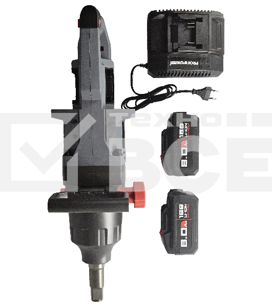 Аккумуляторный бесщеточный ударный гайковерт PROFIPOWER T-4000NK короткий шпиндель (40В, 4000Нм, Li-ion-2шт, 8.0А·ч, Переходник 1