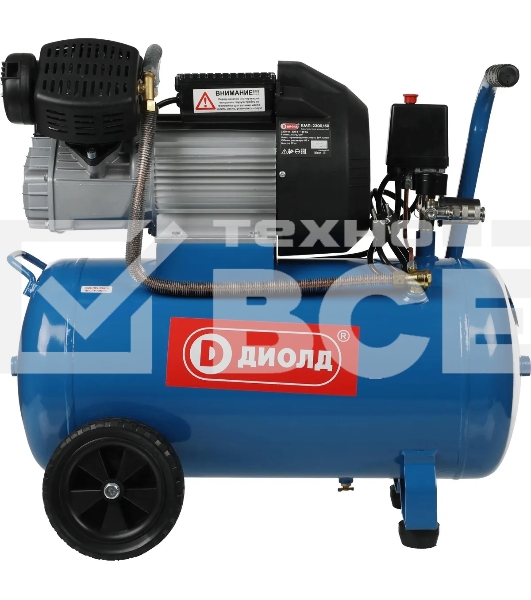 Компрессор поршневой Диолд КМП-2300/50 масляный 369л/мин 50л 2300Вт синий