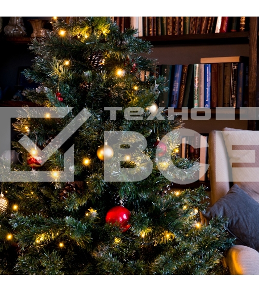 Гирлянда светод. рисовая Funray RL-110WW, 10м, 100LED, тепл.белый, темно-зел. шнур 0,7м, контроллер,