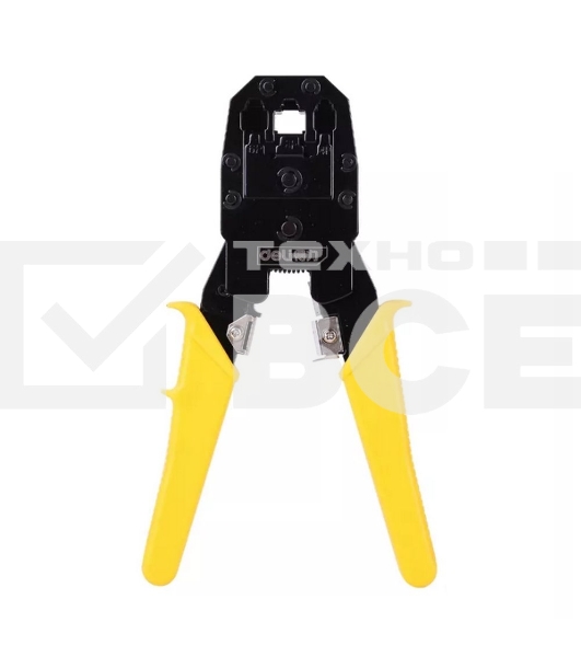 Обжимные клещи Deli DL2468 4P,6P,8P Размер: 200 мм. Спецификация обжима: 4P, 6P, 8P. Холоднокатаный стальной лист с черной отделкой ручка из ПВХ. Многофункциональность: резка проволоки, зачистка.