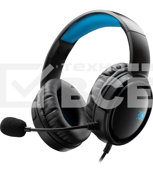 Гарнитура проводная игровая Defender Abyss черный, провод 2 м