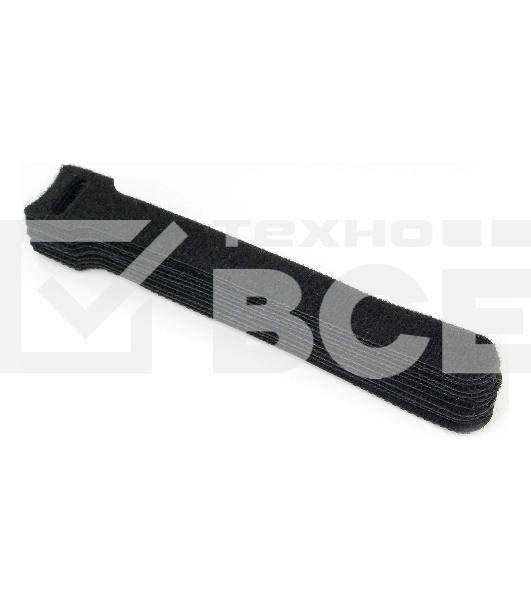 Хомуты-липучки на основе ленты Cablexpert Velcro VT-110x11BK 110 x 11 мм, черные (12 шт.)