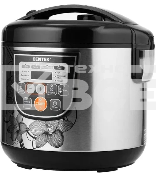 Мультиварка Centek CT-1498 Ceramic черный, сталь 700 Вт, 5.0л, КЕРАМИЧЕСКОЕ ПОКРЫТИЕ ЧАШИ, 10 пр-м.