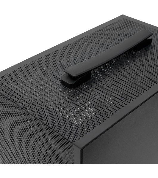 Компьютерный корпус без блока питания Case HSPD M211, Mesh Mini-tower, Black, TG, 0.7 SPCC, no fans,mATX, mITX, 175/330/150мм, 2x2.5', 1x3.5', 4xPCI, 2xUSB-A 3.0, ARGb strip, 336x211x350мм