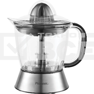 Соковыжималка Pioneer JC2071 прозрачный/стальной, цитрусовая, 45 Вт, 1000 мл, механическое