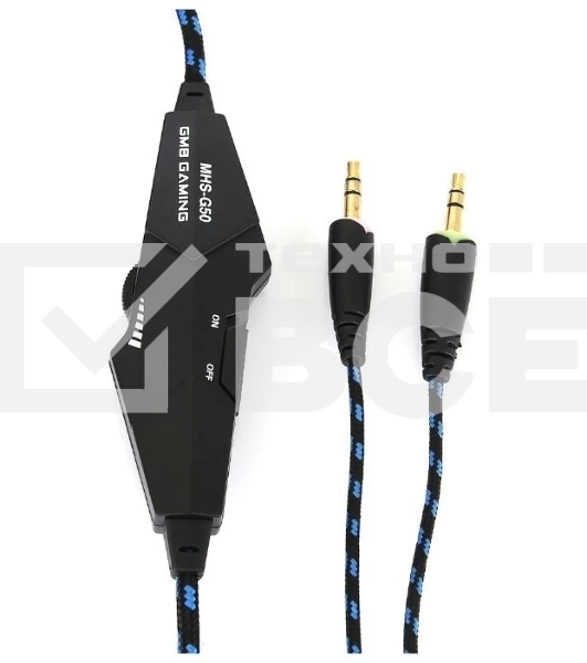 Гарнитура Gembird MHS-G55 черный/синий, проводная