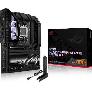 Материнская плата ASUS ROG CROSSHAIR X870E HERO BTF, AM5, AMD X870E, 4xDDR5, 4xSATA, 5xM.2, 1xPCIe 5.0 x16, 1xPCIe 4.0 x4, 1xHDMI, 1x2.5Gb LAN, 1x5Gb LAN, Wi-Fi 7, Bluetooth 5.4, 2xUSB-C 40Gbps (USB4 / Gen3x2), 2xUSB-C 20Gbps (USB 3.2 Gen2x2), 6xUSB-A 10Gbps, 3x3.5 мм, 7.1, ATX