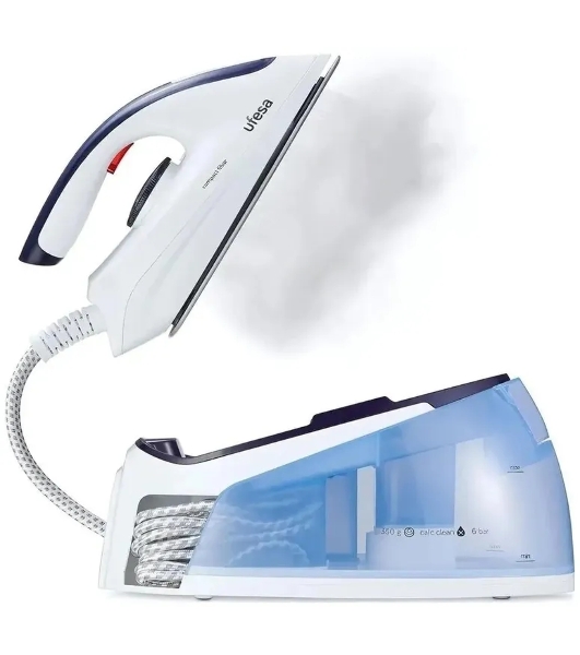Парогенератор Ufesa PL2450 Compact белый/синий, 2400 Вт, 120 г/мин, 350 г/мин, 1500 мл