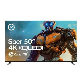 Телевизор Sber 50' SDX-50UQ6000DBA серый QLED 4K UHD 60Hz Smart TV Салют ТВ 2GB/32GB