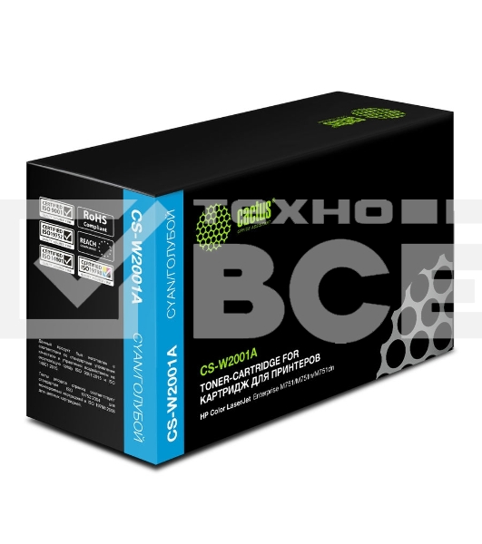 Картридж лазерный Cactus CS-W2001A голубой (6000стр.) для HP CLJ Ent M751