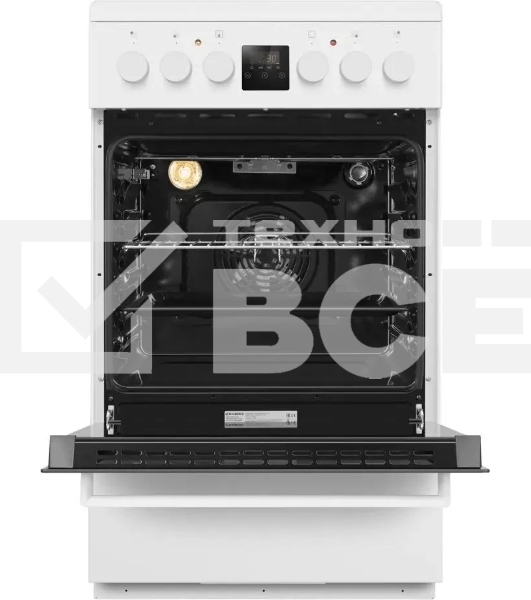 Плита электрическая Maunfeld MEC57CW08TD белый, конфорок 4 шт, духовка 59 л, 50 см x 85 см x 60 см