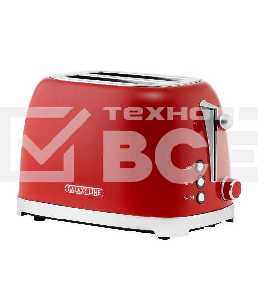 Тостер Galaxy Line GL 2919 900Вт красный
