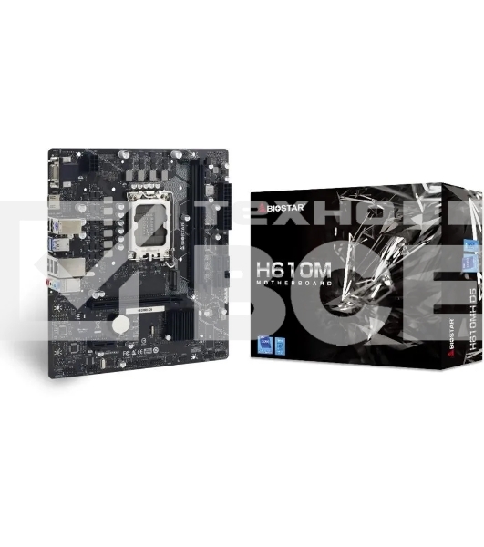 Материнская плата Biostar H610MH D5, LGA 1700, Intel H610, 2xDDR5, 4xSATA, 1xM.2 PCIe 3.0 x4, 1xPCIe 4.0 x16, 1xPCIe x1, 1xHDMI, 1xVGA, 1x 1Gb LAN, 4xUSB-A 2.0, 2xUSB 3.2 Gen 1, 3x3.5 мм, mATX