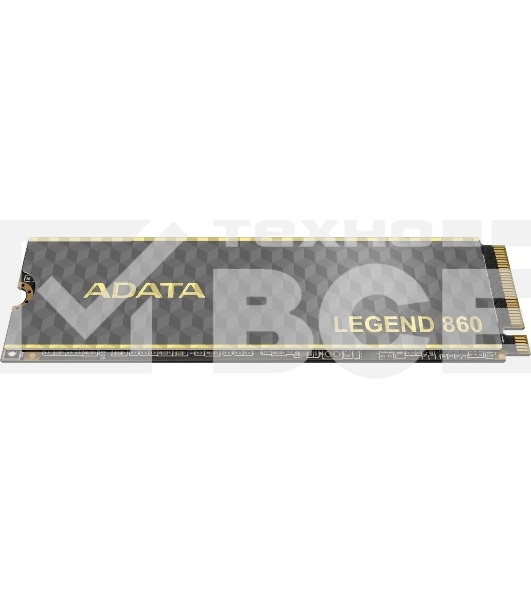 Накопитель SSD ADATA LEGEND 860, 500Gb, PCIe 4.0 x4, M.2 2280, NVMe, R/W 5000/3000, с радиатором