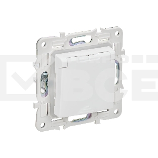 Розетка 1-м SKANDY 16А IP44 с заземл. защ. штроки с крышкой SK-R11W арктич. бел. IEK SK-R16-16-44-K01