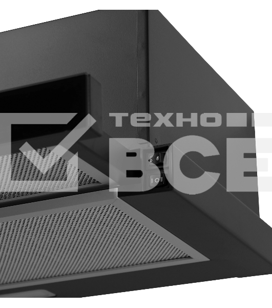 Вытяжка встраиваемая LEX HIDE G 600 черный управление: кнопочное (1 мотор)