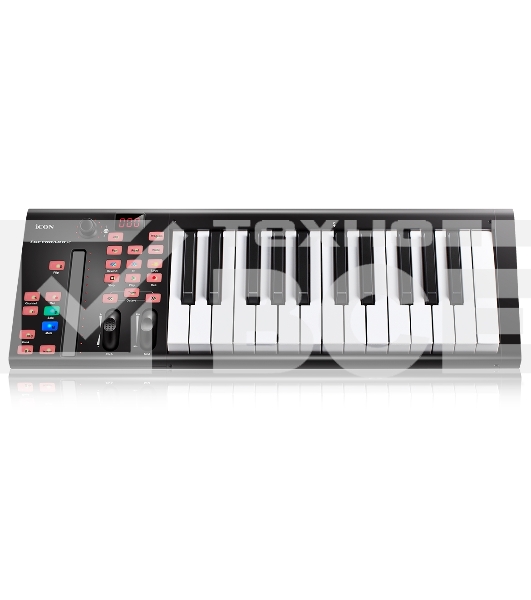 Клавиатура MIDI [IKEYBOARD3X] Icon [iKeyboard 3X] 25 полувзвешенных клавиш фортепианного типа, сенсорный фейдер, энкодер с LED индикатором, переключение октав и транспонирования, 2х1/4