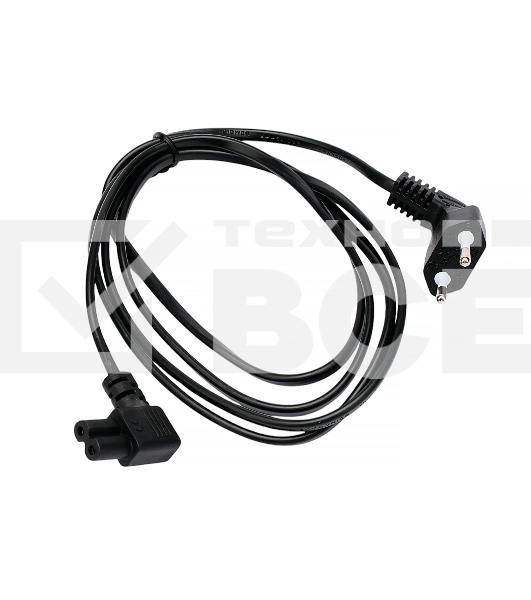 Кабель питания Cablexpert PC-184A-VDE-1.8M CEE 7/16-C7, 2x0.75мм2, 2.5А, VDE, угл.разъемы, 1.8м, черный, пакет